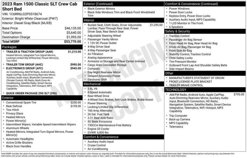 2023 RAM 1500 Classic SLT