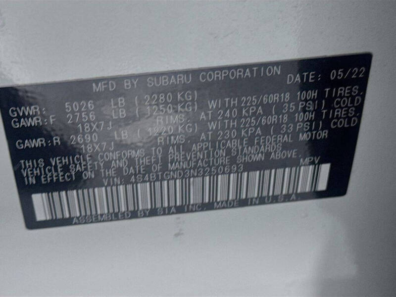 2022 Subaru Outback Limited XT