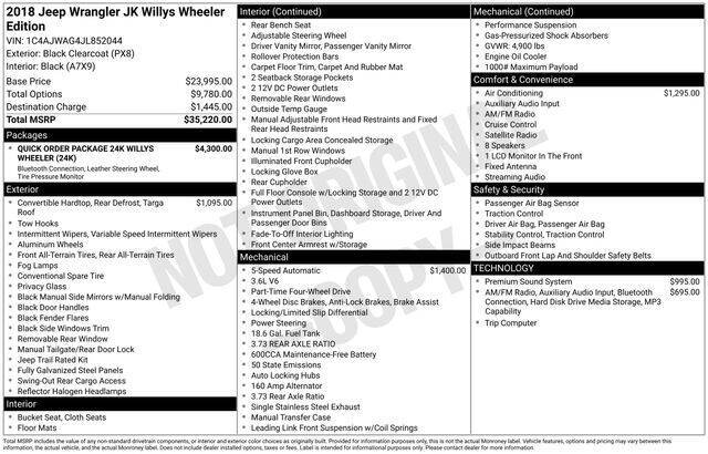 2018 Jeep Wrangler JK Willys Wheeler