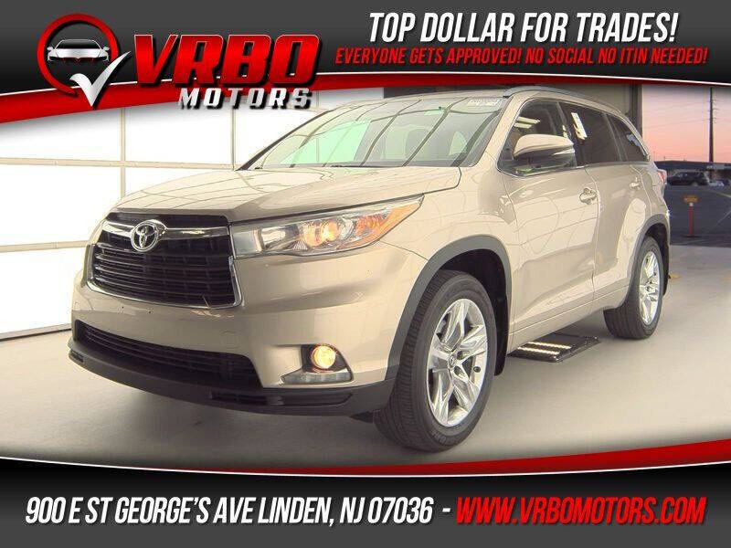 2016 Toyota Highlander for sale at Vrbo Motors in Linden, NJ