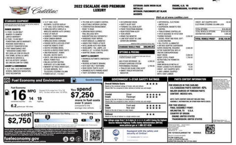 2022 Cadillac Escalade Premium Luxury