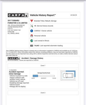 2017 Subaru Forester 2.5i Limited