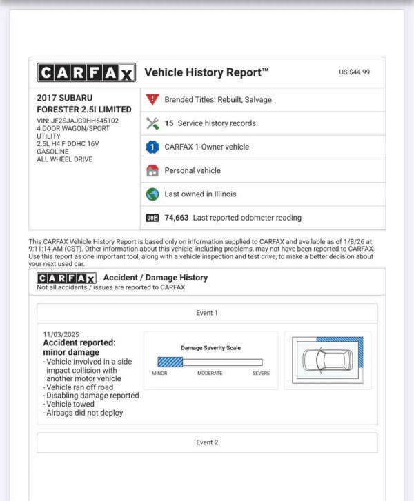2017 Subaru Forester 2.5i Limited