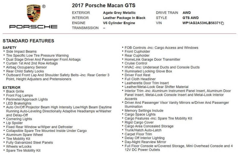 2017 Porsche Macan GTS