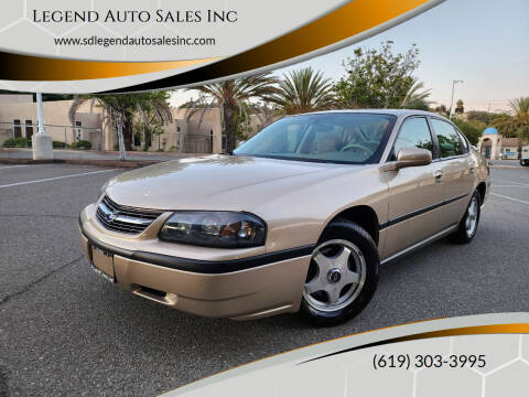 2004 Chevrolet Impala for sale at Legend Auto Sales Inc in Lemon Grove CA