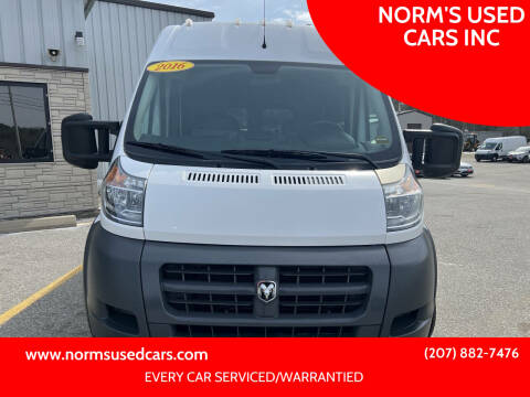 2016 RAM ProMaster for sale at NORM'S USED CARS INC in Wiscasset ME