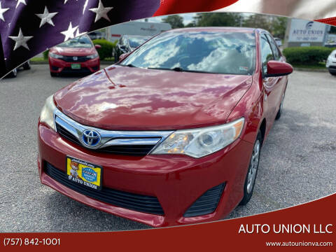 2012 Toyota Camry Hybrid for sale at Auto Union LLC in Virginia Beach VA