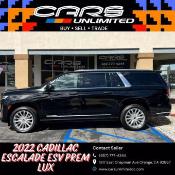 2022 Cadillac Escalade ESV for sale at Cars Unlimited OC in Orange CA
