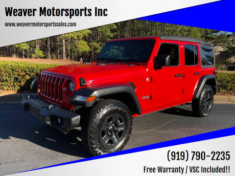 2018 Jeep Wrangler Unlimited for sale at Weaver Motorsports Inc in Cary NC