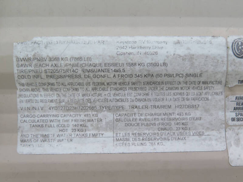 2017 Keystone RV HIDEOUT 27DBS