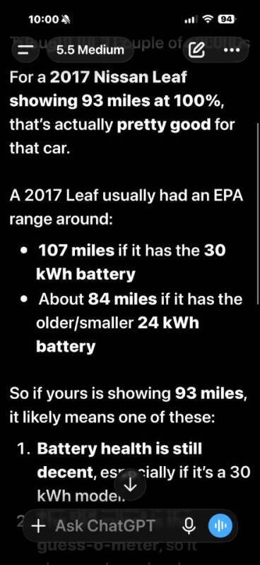 2017 Nissan LEAF S