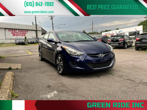 2013 Hyundai Elantra for sale at Green Ride Inc in Nashville TN