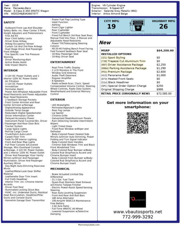 2019 Mercedes-Benz E-Class E 450 4MATIC