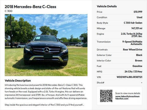 2018 Mercedes-Benz C-Class C 300