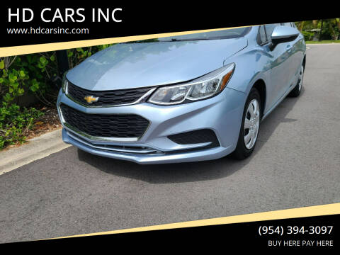 2018 Chevrolet Cruze for sale at HD CARS INC in Hollywood FL