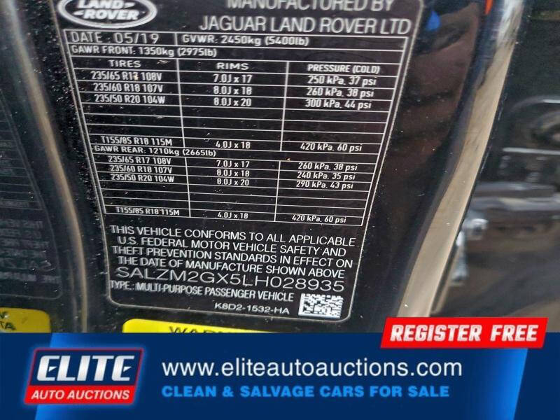 2020 Land Rover Range Rover Evoque R-Dynamic HSE