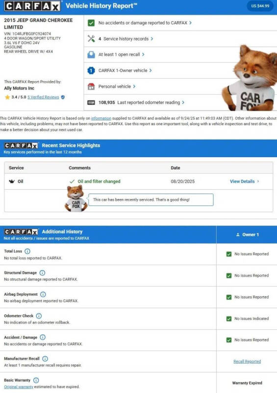 2015 Jeep Grand Cherokee Limited