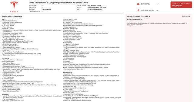 2022 Tesla Model 3 Long Range