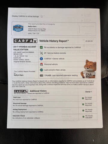 2017 Hyundai Accent Value Edition