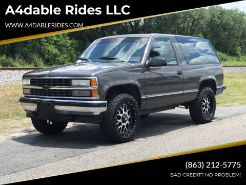 1992 Chevrolet Blazer for sale at A4dable Rides LLC in Haines City FL