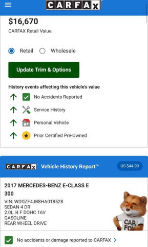 2017 Mercedes-Benz E-Class E 300