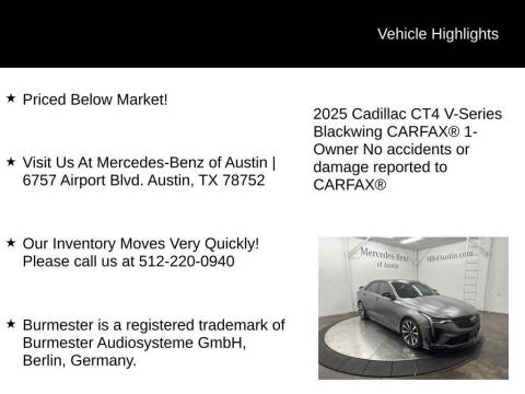 2025 Cadillac CT4-V Blackwing
