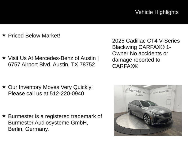 2025 Cadillac CT4-V Blackwing