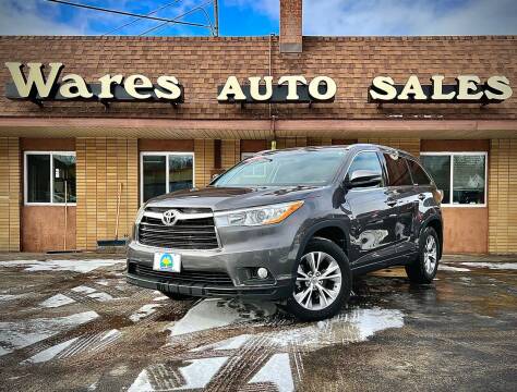 2014 Toyota Highlander for sale at Wares Auto Sales INC in Traverse City MI