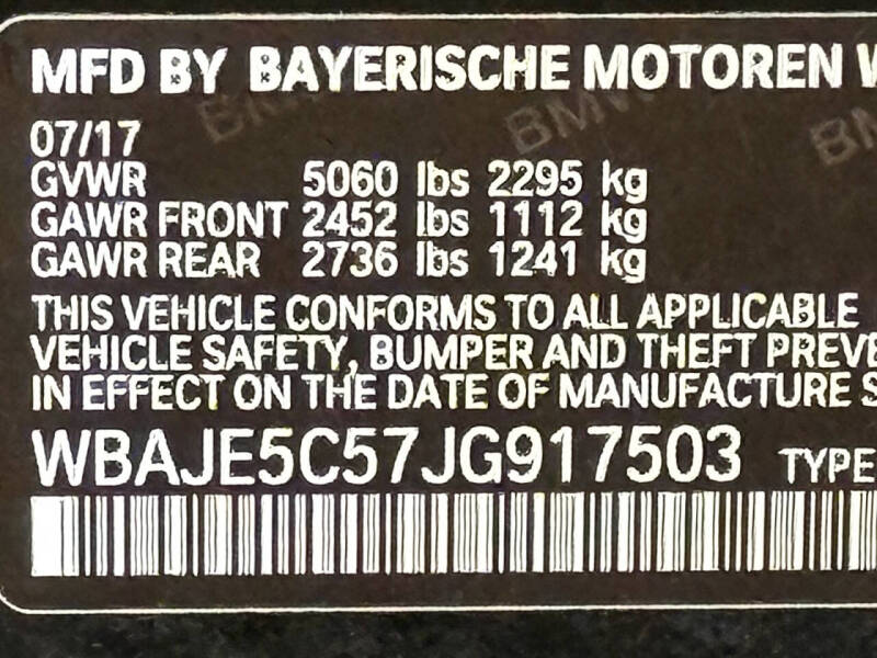 2018 BMW 5 Series 540i