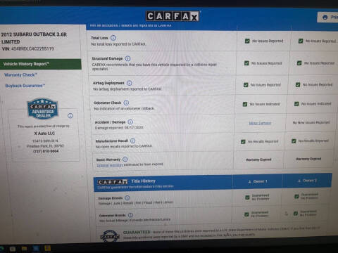 2012 Subaru Outback 3.6R Limited