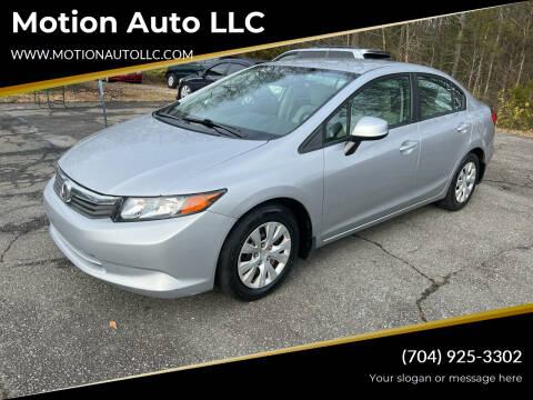 2012 Honda Civic for sale at Motion Auto LLC in Kannapolis NC