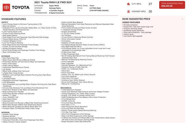 2021 Toyota RAV4 LE