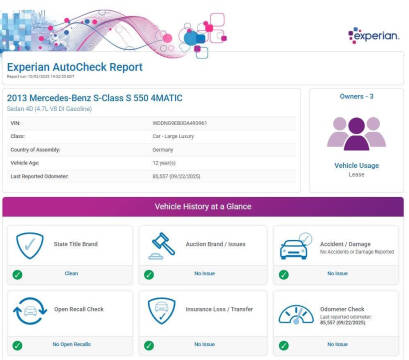 2013 Mercedes-Benz S-Class S 550 4MATIC