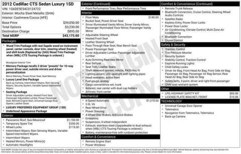 2012 Cadillac CTS 3.0L Luxury