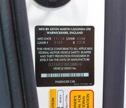 2011 Aston Martin V12 Vantage