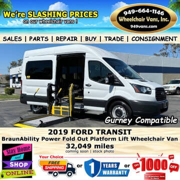 2019 Ford Transit for sale at Wheelchair Vans Inc in Laguna Hills CA