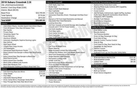 2018 Subaru Crosstrek 2.0i Base
