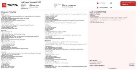 2022 Toyota Tacoma SR