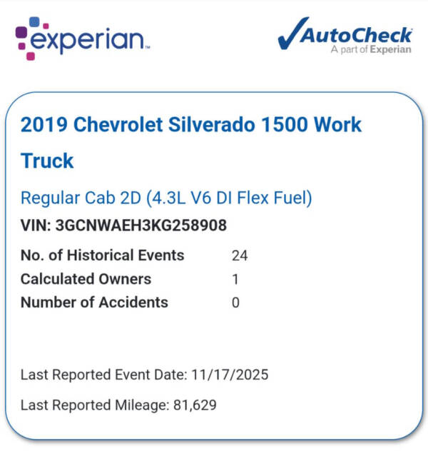 2019 Chevrolet Silverado 1500 Work Truck