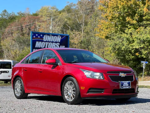 2012 Chevrolet Cruze for sale at Union Motors in Seymour TN