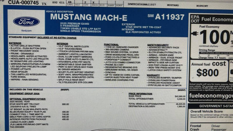 2025 Ford Mustang Mach-E Premium