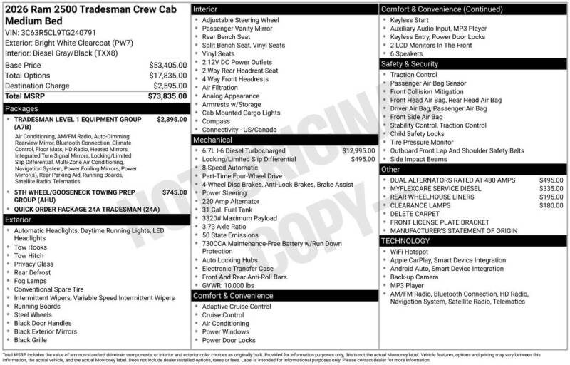 2026 RAM 2500 Tradesman