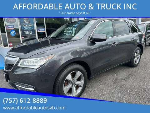 2016 Acura MDX for sale at AFFORDABLE AUTO & TRUCK INC in Virginia Beach VA