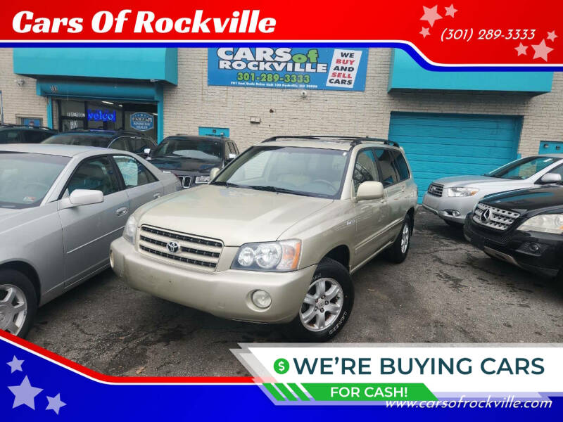 2003 Toyota Highlander for sale at Cars Of Rockville in Rockville MD