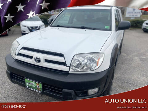 2003 Toyota 4Runner for sale at Auto Union LLC in Virginia Beach VA