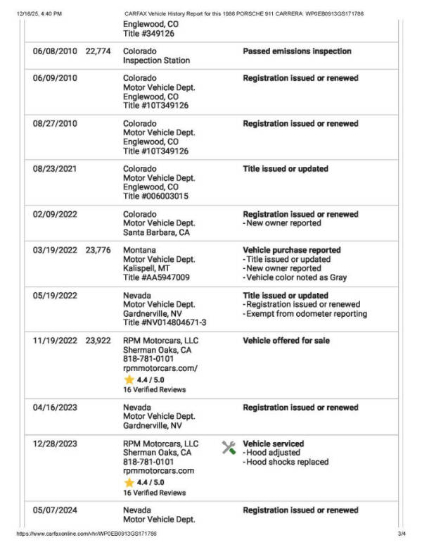 1986 Porsche 911 Carrera