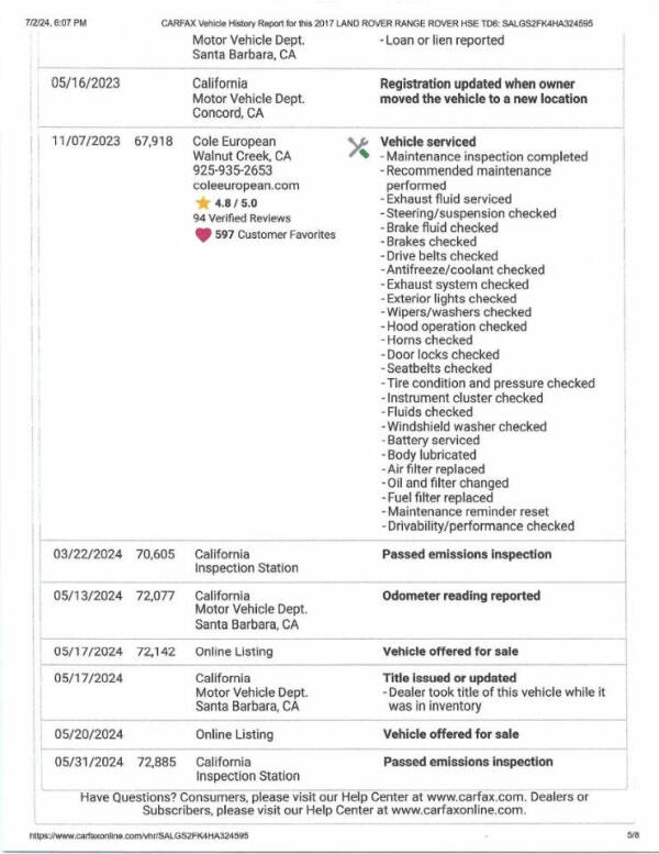 2017 Land Rover Range Rover HSE Td6