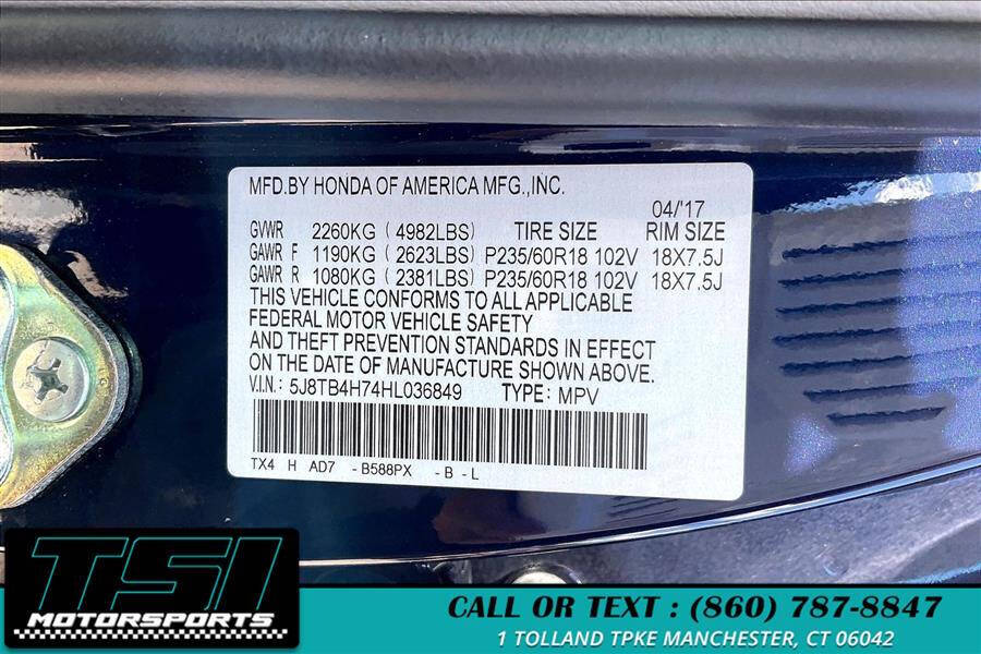 Blue 2017 Acura RDX w/Advance AWD 4dr SUV w/Advance Package 31