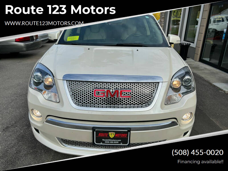 2011 GMC Acadia for sale at Route 123 Motors in Norton MA