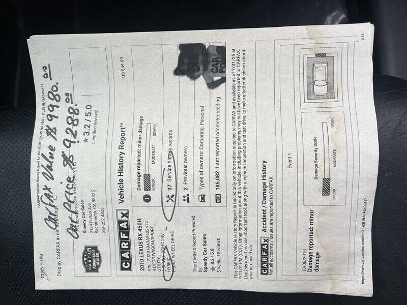 2010 Lexus RX 450h